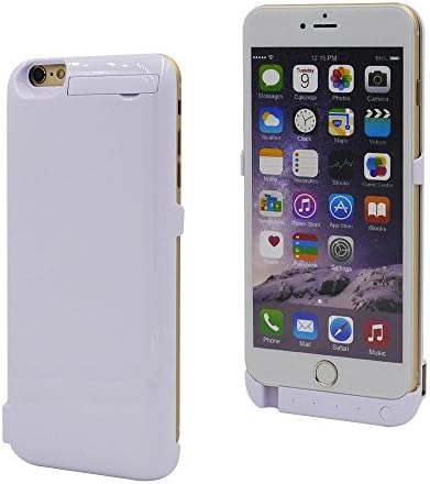 SolokingTM 8200mah External Battery Charger Powered Backup Pack for iphone 6 plus 6s Plus Power Case with Kickstand+slim Fit Slider Design+lightning Charging Port (White)