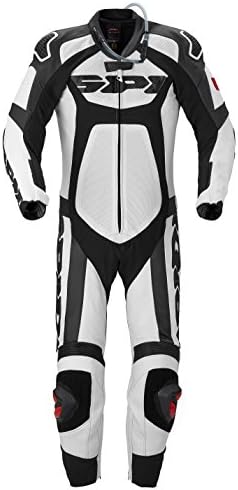 Spidi "Tronik Wind Pro" 1-Piece Motorcycle Leather Suit (Black/White) Size 46 US / 56 EU