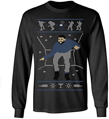 Adult Christmas Hotline Bling Funny Ugly Christmas Long Sleeve T-Shirt - 2X - Large (Black)