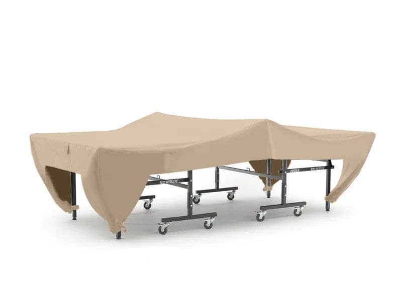 Photo 1 of Covermates Ping Pong Table Cover - Indoor/Outdoor Tennis Covers, Heavy Duty Water-Resistant for Flat Prince Table, Classic 12-Guage Vinyl, 110W x 60D x 30H, Classic Tan