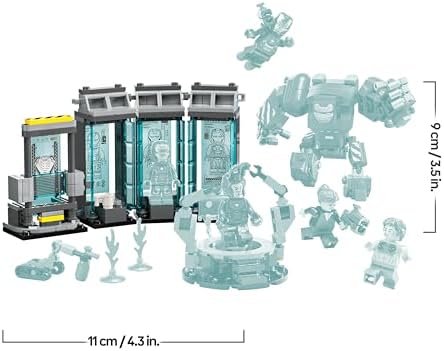 | Marvel Iron Mans Labor: Halle der Rüstungen - Superhelden Spielzeug mit Einer Mech Figur, 5 Minifiguren inkl. Aldrich Killian - Avengers Geschenk für Jungen und Mädchen ab 8 Jahren 76315