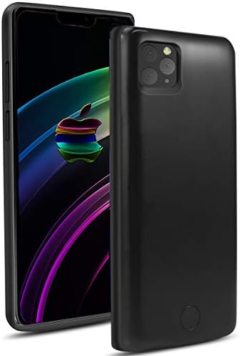 LEI JUN Compatible with iPhone 11 Ⅺ Pro Max 6.5 Inch Battery Case, 6000mAh External Rechargeable Battery Charger Cover Portable Backup Power Bank Protective Shell for iPhone XI 11S, Black