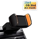 Car Mount Universal OTISA 2in1 CD Slot / Air Vent Holder Cradle 360° Rotation for iphone 7/7 Plus/6/6 Plus/6s/6s Plus /5s/4,samsung Galaxy S7,Motorola and other Smartphones