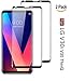 LG V30 Screen Protector,LG V35 Screen Protector,Full Cover [2 PACK] Tempered Glass Screen Protector with ABS Curved Edge Frame, Anti-Fingerprint HD Screen Protector Film for LG V30/V35 ThinQ (Black)