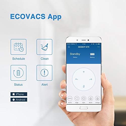 ECOVACS DEEBOT N79 Robotic Vacuum Cleaner with Strong Suction, for Low-pile Carpet, Hard floor, Wi-Fi Connected (Renewed) ...