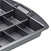 Chicago Metallic CMET26740 Professional Non-Stick Brownie Tin with Dividers and Loose Base, 23 x 33 cm (9" x 13"), Carbon Steel, Grey