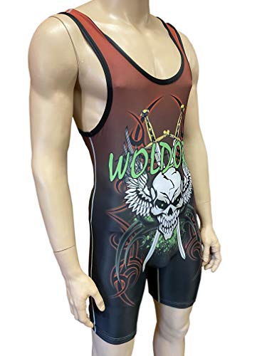 Woldorf USA Wrestling Singlet Sublimated Men's, Standard Uniform(Small)