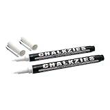 Chalkzies 0.7mm Extra Fine Point Liquid Chalk Marker • Waterproof • Premium Quality (2-Pack - White)