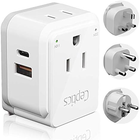Africa Power Plug Adapter Travel Set Ceptics, Fast Safe Dual USB & USB-C 3.1A – 2 USA Outlet – Compact & Powerful – Use in South Africa, Morocco, Egypt – Includes Type E/F, M, G SWadAPt Attachments Africa Power Plug Adapter Travel Set Ceptics, Fast Safe Dual USB & USB-C 3.1A – 2 USA Outlet – Compact & Powerful – Use in South Africa, Morocco, Egypt – Includes Type E/F, M, G SWadAPt Attachments