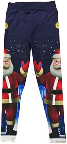 helegeSONG Christmas Sport Leggings Dress Up for Women, Snowman Santa Claus Stripe Print Tights, Stretch Yoga Sweat Pants Xmas Trousers Decor Santa Claus M