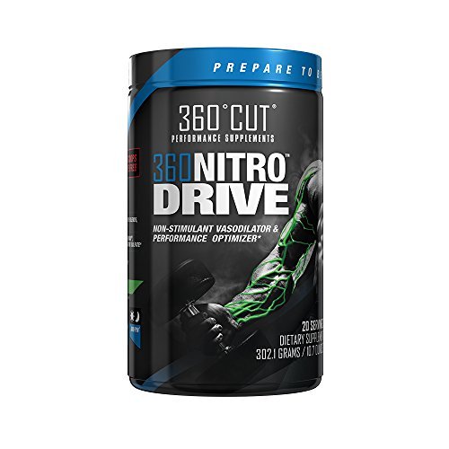 360NITRODRIVE - Performance Enhancer and Vasodilator Pre-Workout Formula for Unrivaled Energy, Endurance and Pumps. Great Tasting Green Apple Flavor by 360Cut