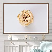 Framed Canvas Wall Art Orange Flower Snapshot Closeup Floral Multicolor Pastel Photography Relax/Calm Romantics Single - 16x24 inches