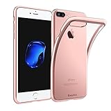 iPhone 7 Plus Case, EasyAcc iPhone 7 Plus Soft TPU Case Crystal Clear Transparent Slim Anti Slip Case Back Protector Cover Shockproof for iPhone 7 Plus - Rose Gold