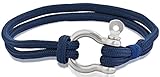 [149-0149-B-BLU] Stainless Steel Tactical Cord Bracelet