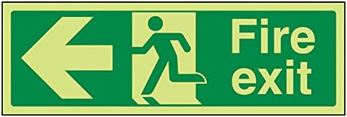 VSafety Glow In The Dark Fire Exit/Keep Clear Sign - 600mm X 200mm Self Adhesive Vinyl~p74841250