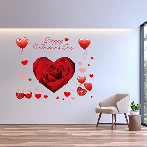 181 Pieces Valentine's Day Window Clings Wall Stickers Window Stickers Heart Stickers Decal Valentine's Day Patterns Window Stickers for Home Office Window Stickers Love Day Party Supplies,4 Sheets