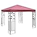 Tangkula 9.8' x 9.8' Canopy Cover Outdoor Patio Gazebo Replacement Top Cover Wedding Party Event Tent Cover Heavy Duty Durable Waterproof Sun Snow Rain Shelter 1-Tier or 2-Tier 3 Color (1-Tier, Wine)