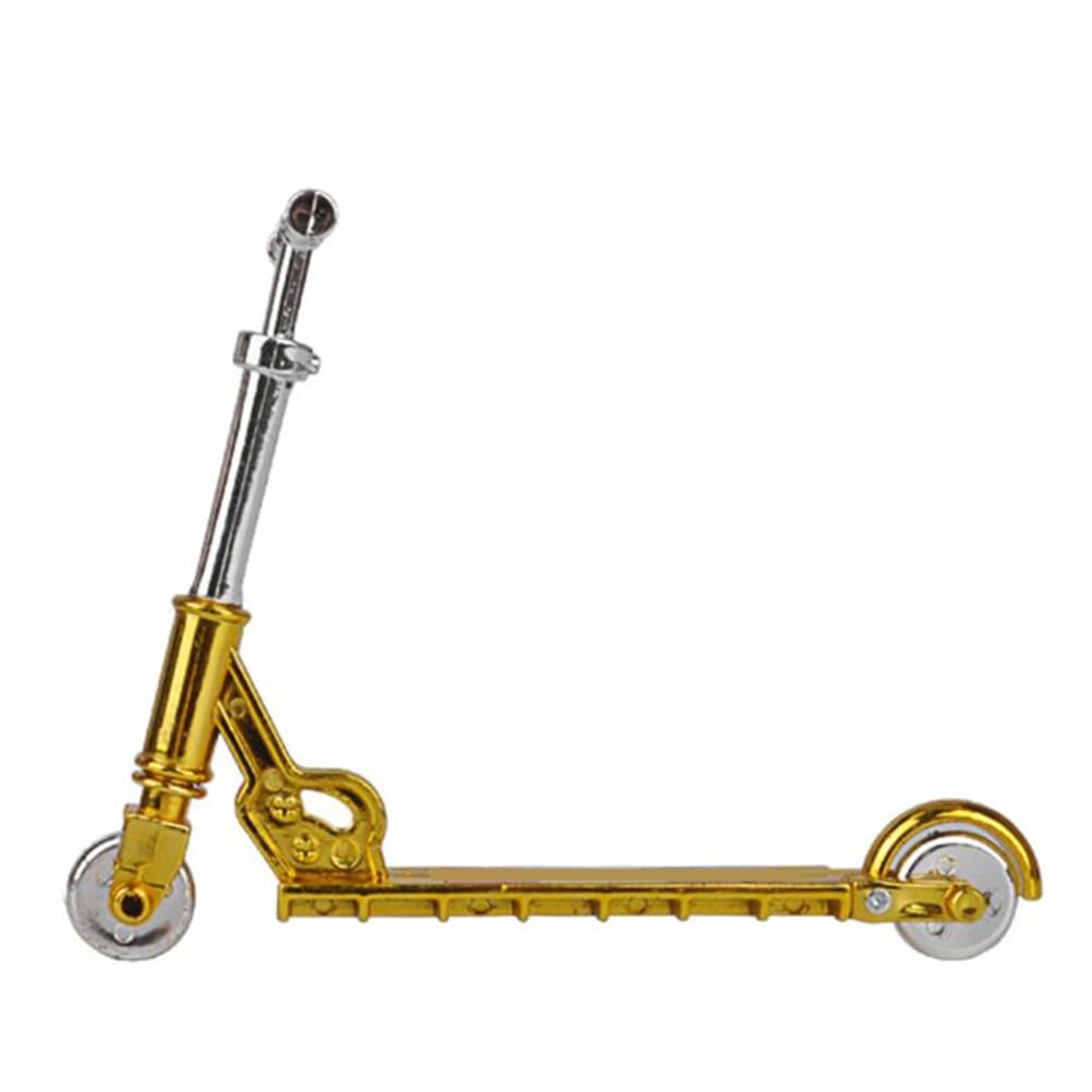 VBESTLIFE Mini Finger Toy Strong and Durable Scooter Model for Finger Coordination Training, 4PCS Mini Scooter for Campus Games, (Golden)