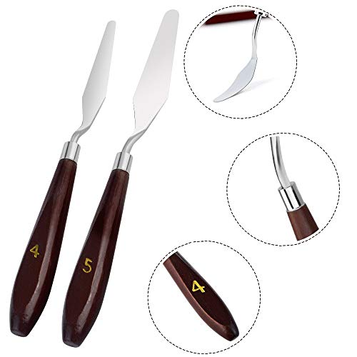 15 Pcs Set/5Pcs Palette Knives and 10 PCS Professional Watercolor Paint Brush Oil Painting Scraper Nylon Brushes for Artists Beginners