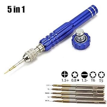FEDUS 5 in 1 Micro Mini Magnetic Screwdriver, Multicolour