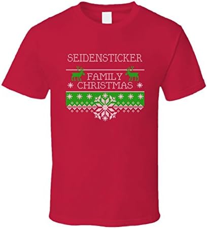 Seidensticker Family Ugly Christmas Sweater Holiday Noel T Shirt L Red