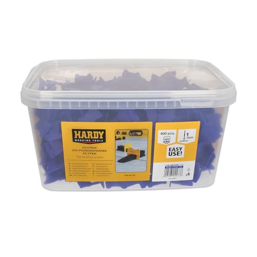 Hardy Working Tools 400 Stk. Kunststoffclips für Nivelliersystem, Laschen – Fliesenfuge 1 mm, Fliesenstärke: 3 mm – 16 mm, 400x Clips für Nivelliersystem – keine Zange und Kunststoffkeile.