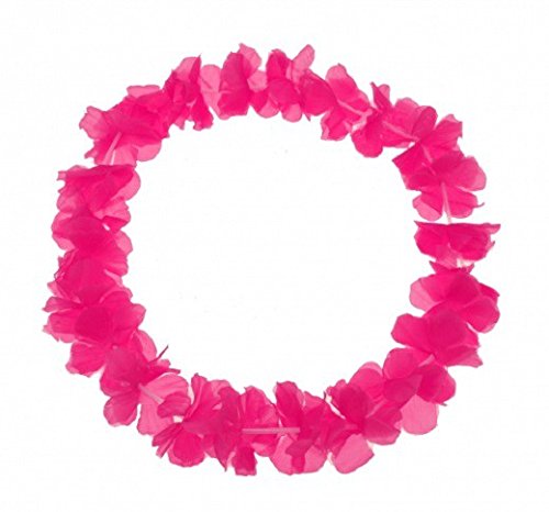 Schramm® 30er Pack Blumenkette Pink einfarbige Blüte Blumenketten Hawaiikette Hawaiiketten Hawaii Kette Blume Bumen Halskette