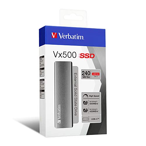 Verbatim Vx500, externe SSD-Festplatte 240 GB, USB 3.1 Gen 2-Controller, 500 MB/s Lesegeschwindigkeit inkl. USB-C- und… – Bild 7