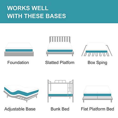 IYEE NATURE Queen Mattress, 10 inch Queen Gel Memory Foam Mattress in a Box, with CertiPURUS