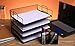 4 Tier Letter Tray With Pen Holder Stackable Office Paper Organizer for Desktop Document File Black Color