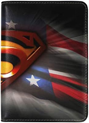 Superman Genuine Leather Passport Case Holder Cover Protector for Travel
