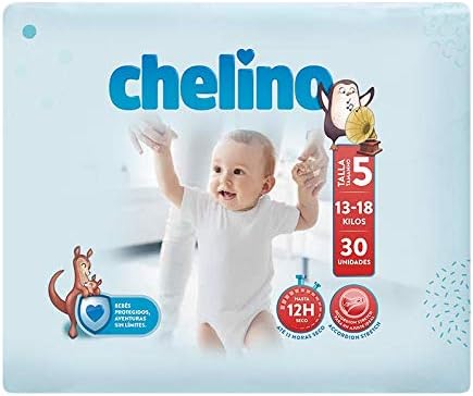 Chelino, Size 5, Pack of 6x30 (180 Diapers), Light Blue, Talla 5 (Paquete de 180)