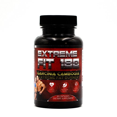 Extreme Fit 180 - Garcinia Cambogia Extreme Fat Burner-60% HCA, Pure Garcinia Cambogia Extract - Extra Strength - Carb Blocker & Appetite Suppressant - All Natural Diet Pills for Women & Men