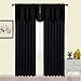 NICETOWN Window Blackout Valance for Bedroom - Home Decoration W52 x L18 Scalloped Valance Blackout Curtain Tier for Kids Bedroom/Living Room/Kitchen Window/Halloween Decor (Black, 1 Piece)
