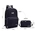 Auelife Packable Backpack, Multipurpose Lightweight Water Resistant Black Hiking Daypack for Travel/Camp