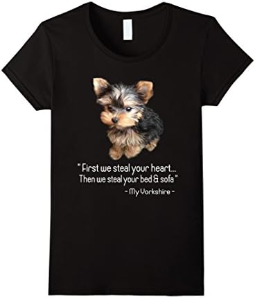 Womens Yorkshire Terrier Shirt Small Black