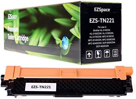 EZSpace Compatible Brother TN 221 TN-221 BK Toner Cartridge Replacement for Brother HL-3170CDW MFC-9340CDW MFC-9130CW MFC-9330CDW HL-3140CW HL-3150CDW (Black, High Yield, 1 Pack)
