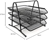 D.RECT 3 Tier A4 Mesh In Tray Desk Organizer Black File Holder view 8