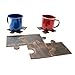 Puzzle Leather Drink Coasters Cup Mats (Set of 6 Pieces) Handmade by Hide & Drink :: Bourbon Brown
