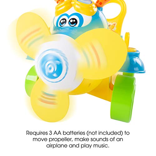 Lil' Rider Ride On Toy Airplane - Electronic Wheeled Scooter & Push Plane with Led Propeller, Sound Effects & Music for Babies & Toddlers - Thumbnail 2
