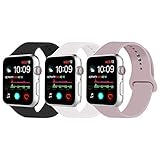 Uitee Sport Watch Band Compatible with Apple Watch 38mm 40mm 42mm 44mm, Soft Silicone Bands Replacement Strap Compatible with Apple Watch Series 4/3/2/1 S/M M/L