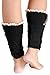 Avidlove Women Socks Button Lace Leg Warmers Knit Wool Boots Cuffs Short Black