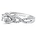BERRICLE Rhodium Plated Silver Halo 3-Stone Woven Promise Engagement Ring Made with Swarovski Zirconia Round