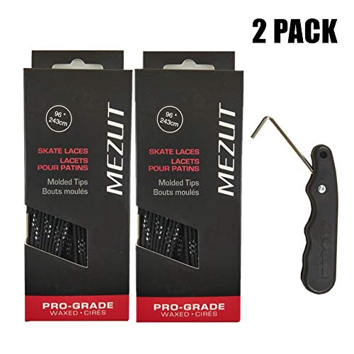 image for Adarowigen MEZUT Hockey Skate Laces Waxed and 1 Tightener,Heavy Duty f