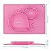Baby Feeding Mat, BliGli Toddlers Silicone Placemat, Non-Slip Baby Plates for Kids, Dishwasher/Microwave Oven Safe, Fits Most High Chair Trays, Perfect for Dinners Out and Travel. (Pink-Small Whale)