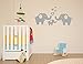 ANBER Elephant Family Wall Decal Removable Vinyl Wall Art Elephant Wall Decorative Unisex Sticker Baby Nursery Kids Room Wall Decor