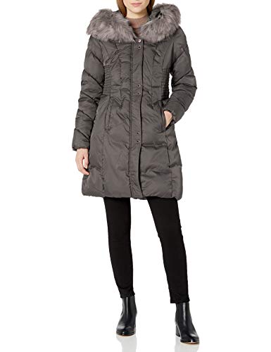 via spiga faux fur trim puffer jacket
