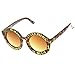 zeroUV Womens Oversized Bold Rim Font Frame Round Sunglasses (Tortoise)