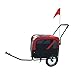 Aosom 2-in-1 Small Dog Bike Trailer and Bike Stroller with Hitch, Bicycle Trailer Sidecar Bike Wagon Cart Carrier Attachment for Travel, Red