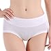 HOEREV Womens Comfort Middle Waist Bamboo Fiber Brief Panty, Pack of 3,Black ,XL/Tag Size XXXL